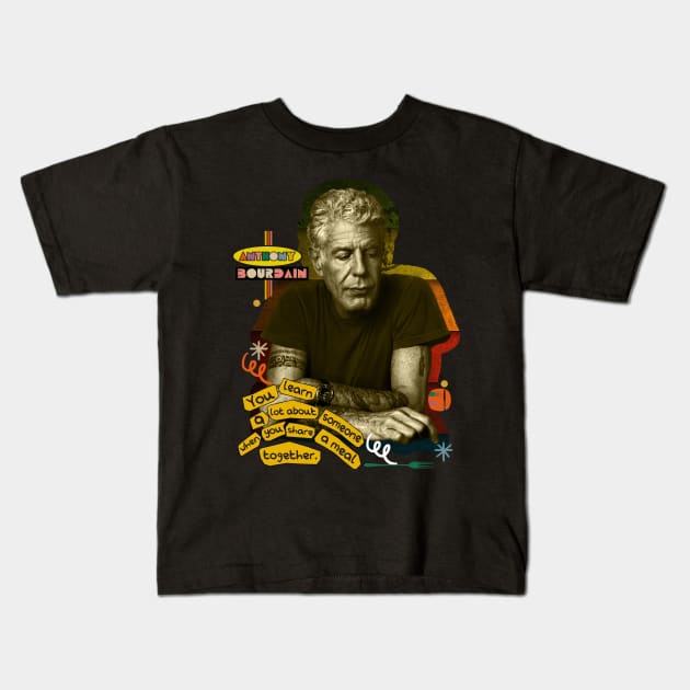 anthony bourdain Kids T-Shirt by Luna Lovers